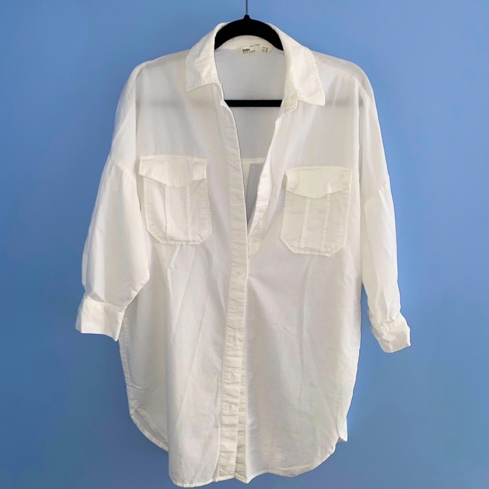 COPY - ZARA White Denim Shirt